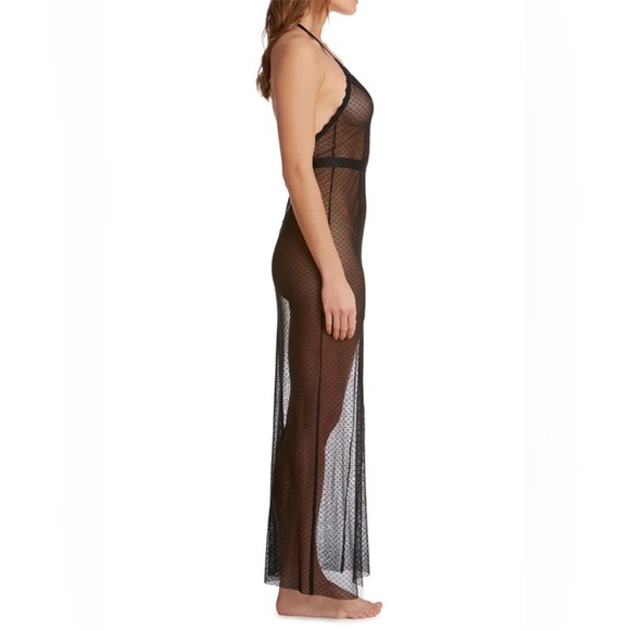 MONIQUE LHUILLIER x HANKY PANKY Rendezvous Black Tulle Sheer Maxi Slip Dress - Picture 5 of 10